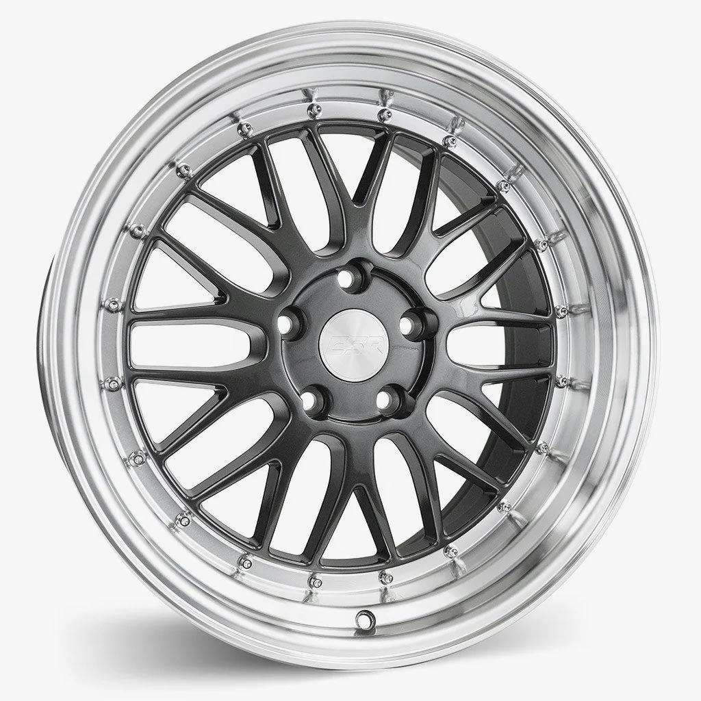 ESR SR05 19x9.5 5x112 (Custom Drill) ET22 Gunmetal / Machined Lip - Premium Wheels!