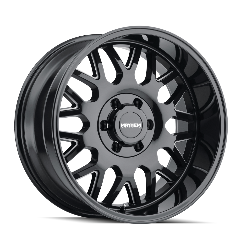 MAYHEM TRIPWIRE 20x9 8x170 ET0 130.8 Gloss Black Milled - The Ultimate Wheels for Your Ride