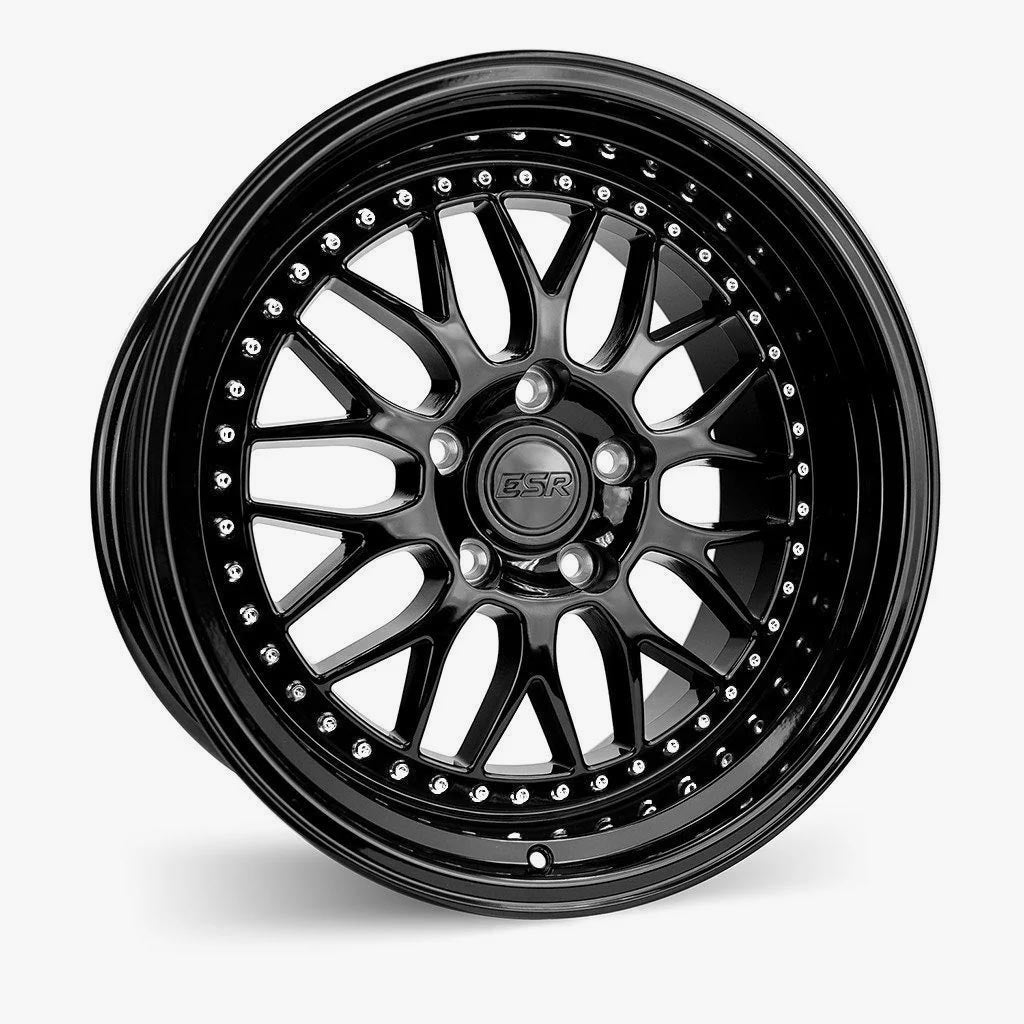 ESR SR01 Gloss Black Custom Drill Wheels - 19x10.5 5x112 ET15