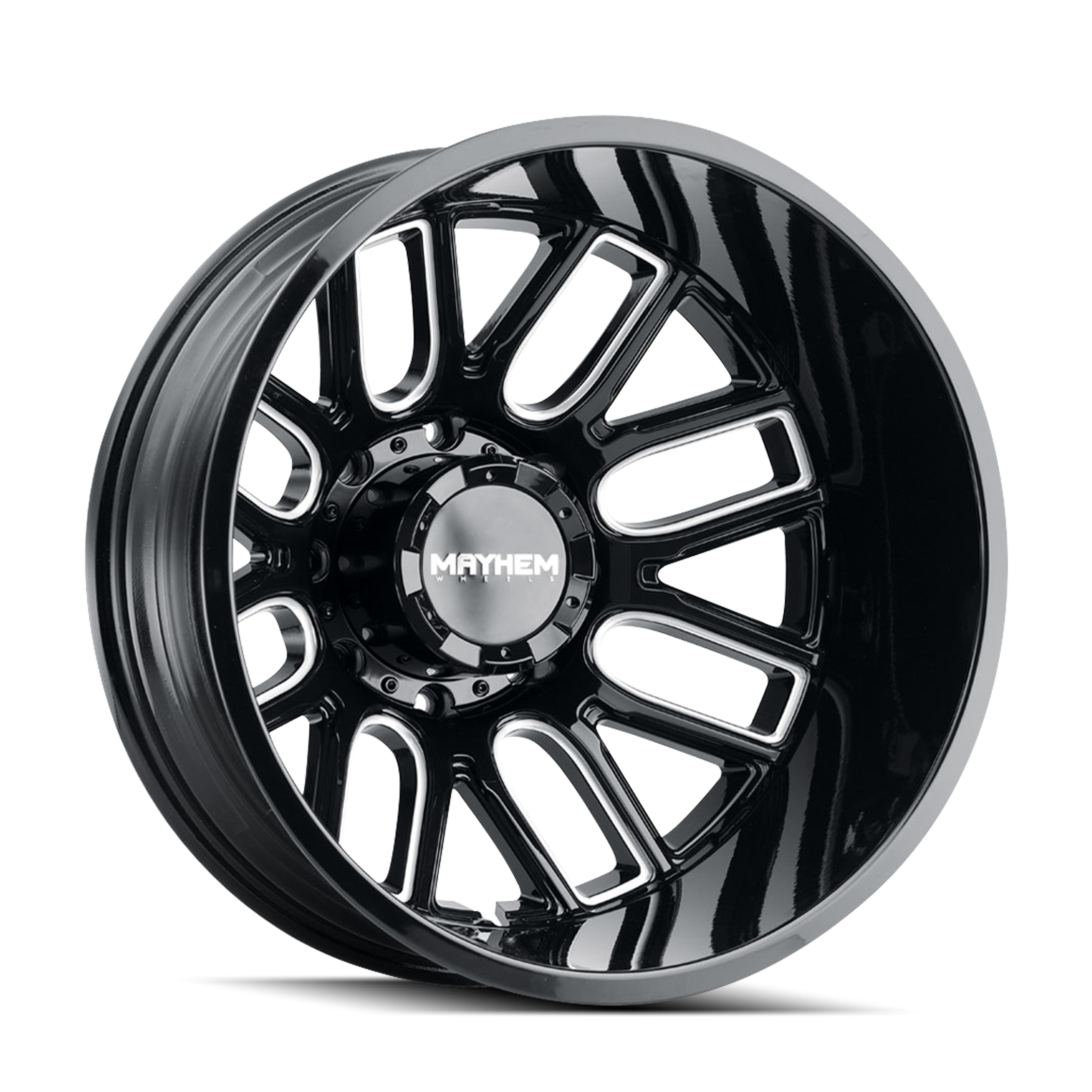 MAYHEM COGENT DUALLY - Stunning 22x8.25 Gloss Black Milled Wheels