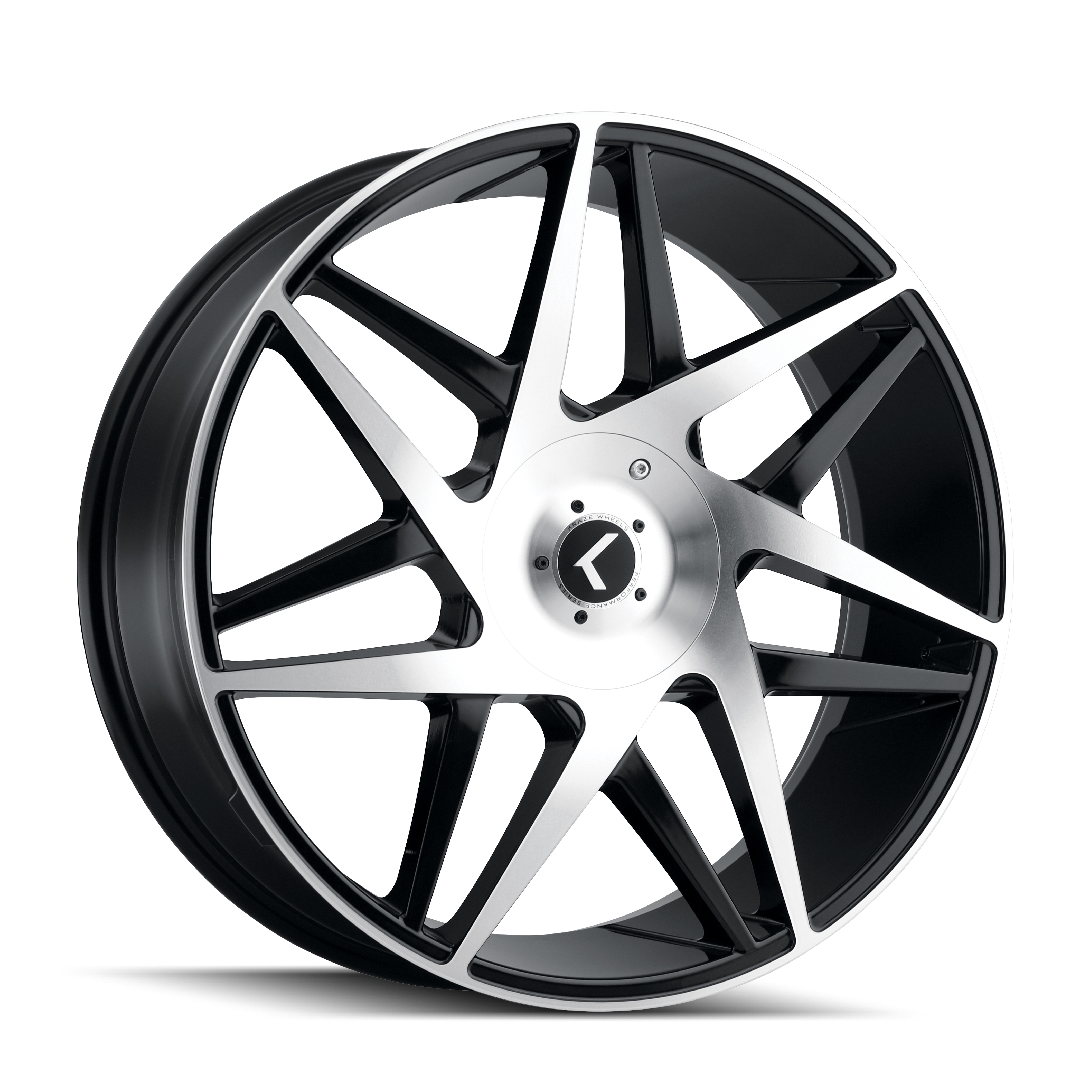 KRAZE PHASE Wheels - Gloss Black Machined Perfection! 22x9.5 6x135/6-139.7 ET30 106