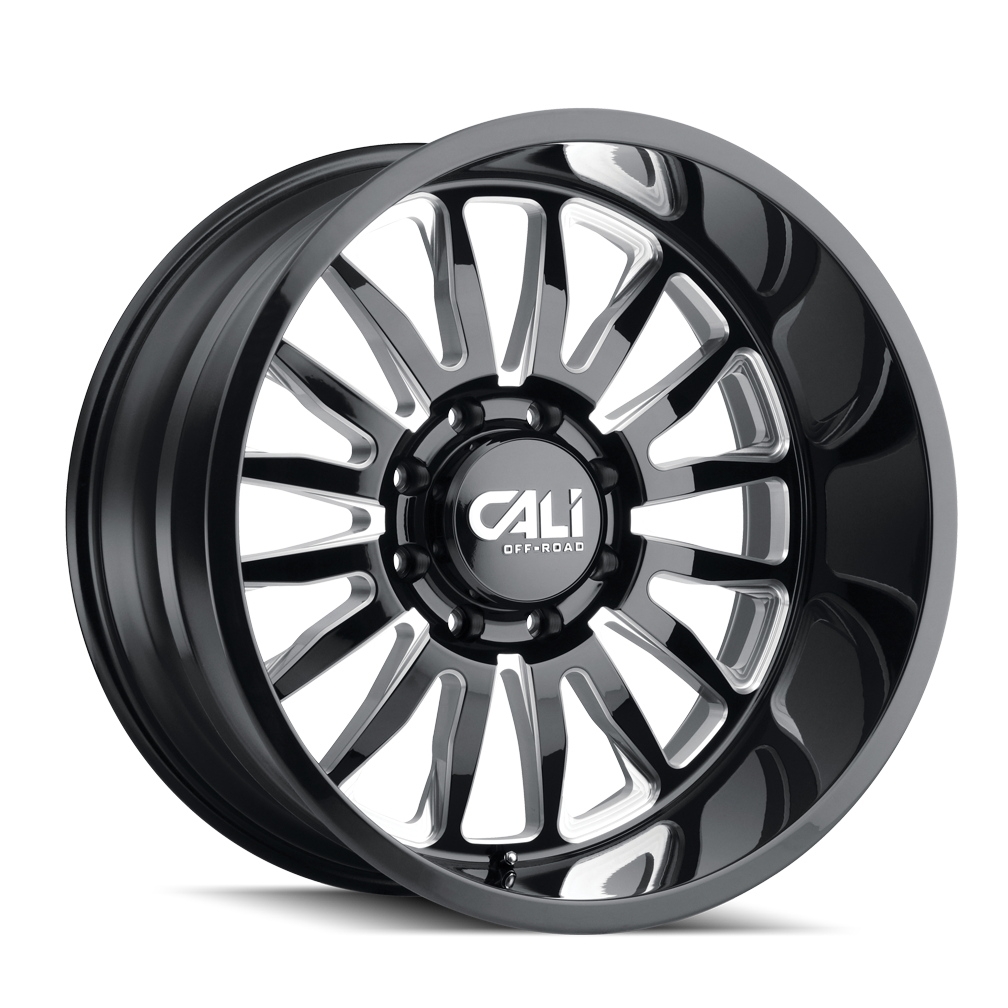 Unleash Adventure with CALI OFF-ROAD SUMMIT 20x12 Gloss Black Milled Wheels