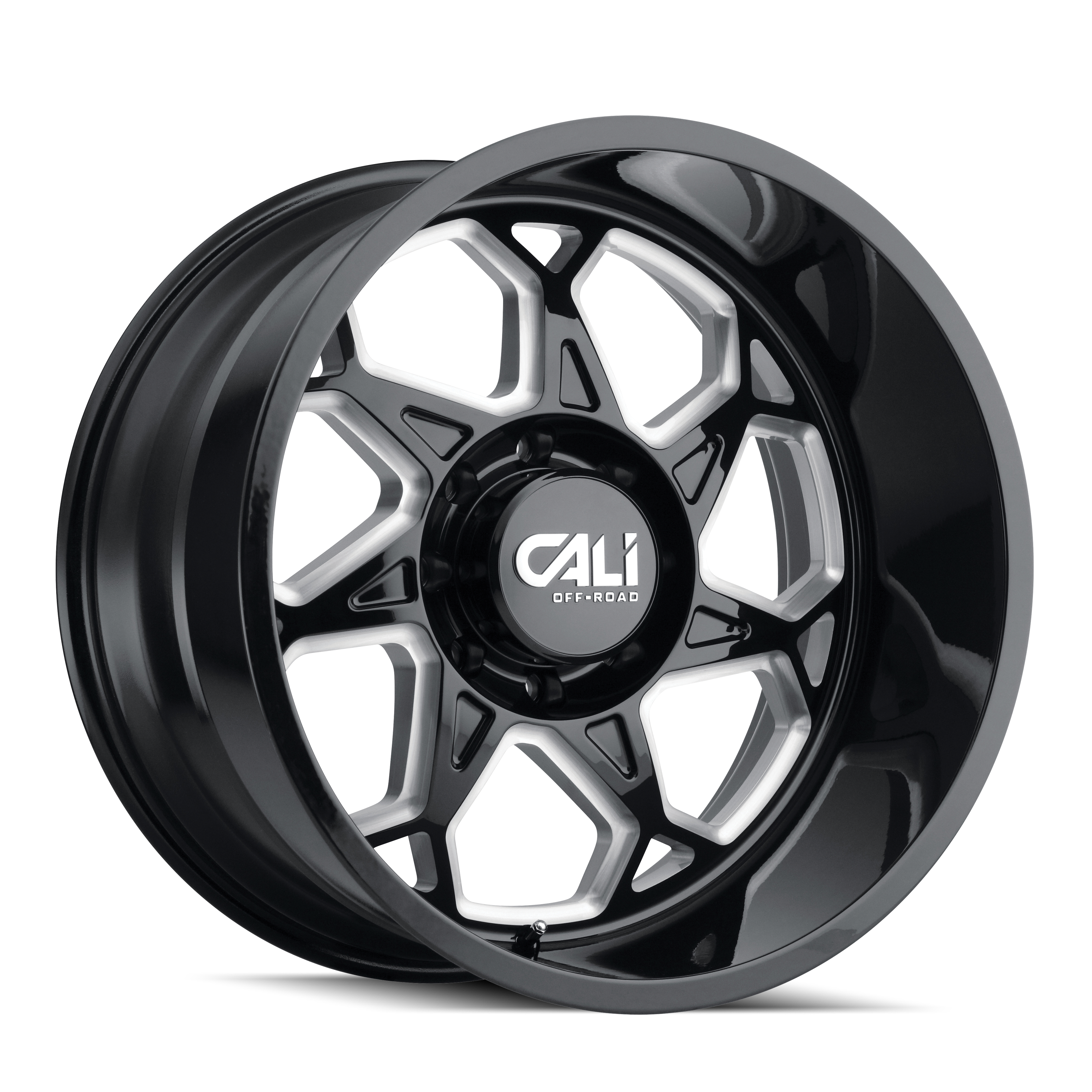 Unleash Adventure with CALI OFF-ROAD SEVENFOLD 24x12 Gloss Black Milled Wheels