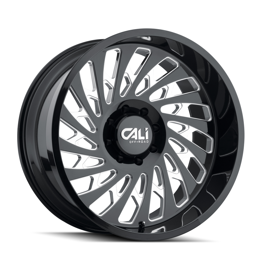 CALI OFF-ROAD SWITCHBACK 20x12 Gloss Black Milled Wheels - Unleash Your Off-Road Adventure!
