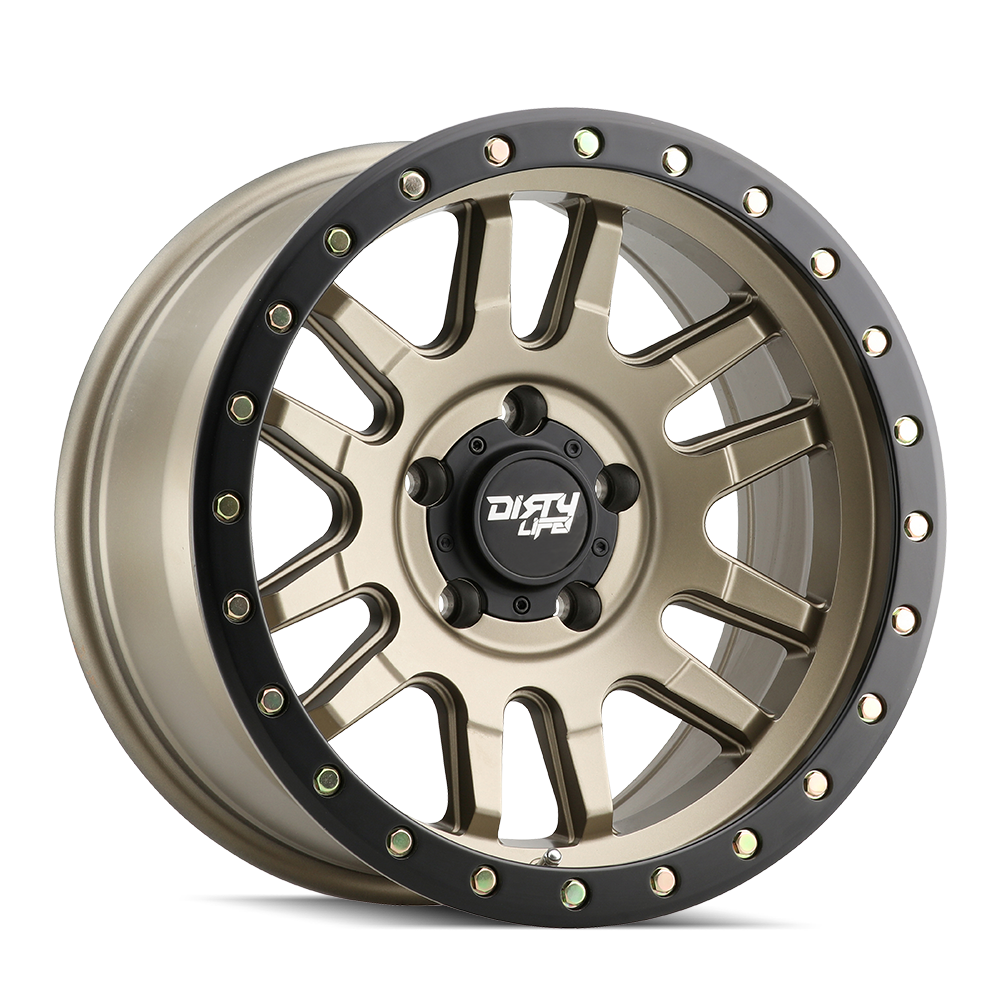 Get the Stunning DIRTY LIFE CANYON PRO 17x9 6x139.7 ET0 106 Satin Gold Wheels Now!