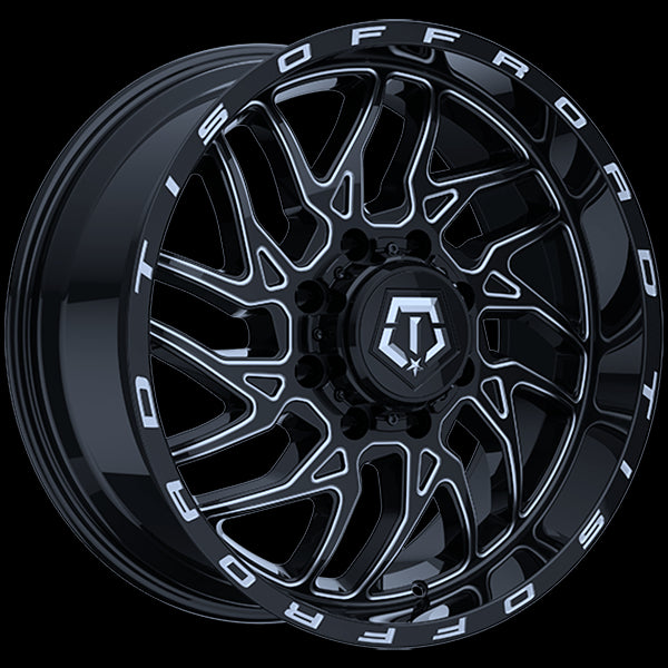 TIS Wheels 544 - Stunning 22x12.0 Gloss Black Wheels with Milled Edge!