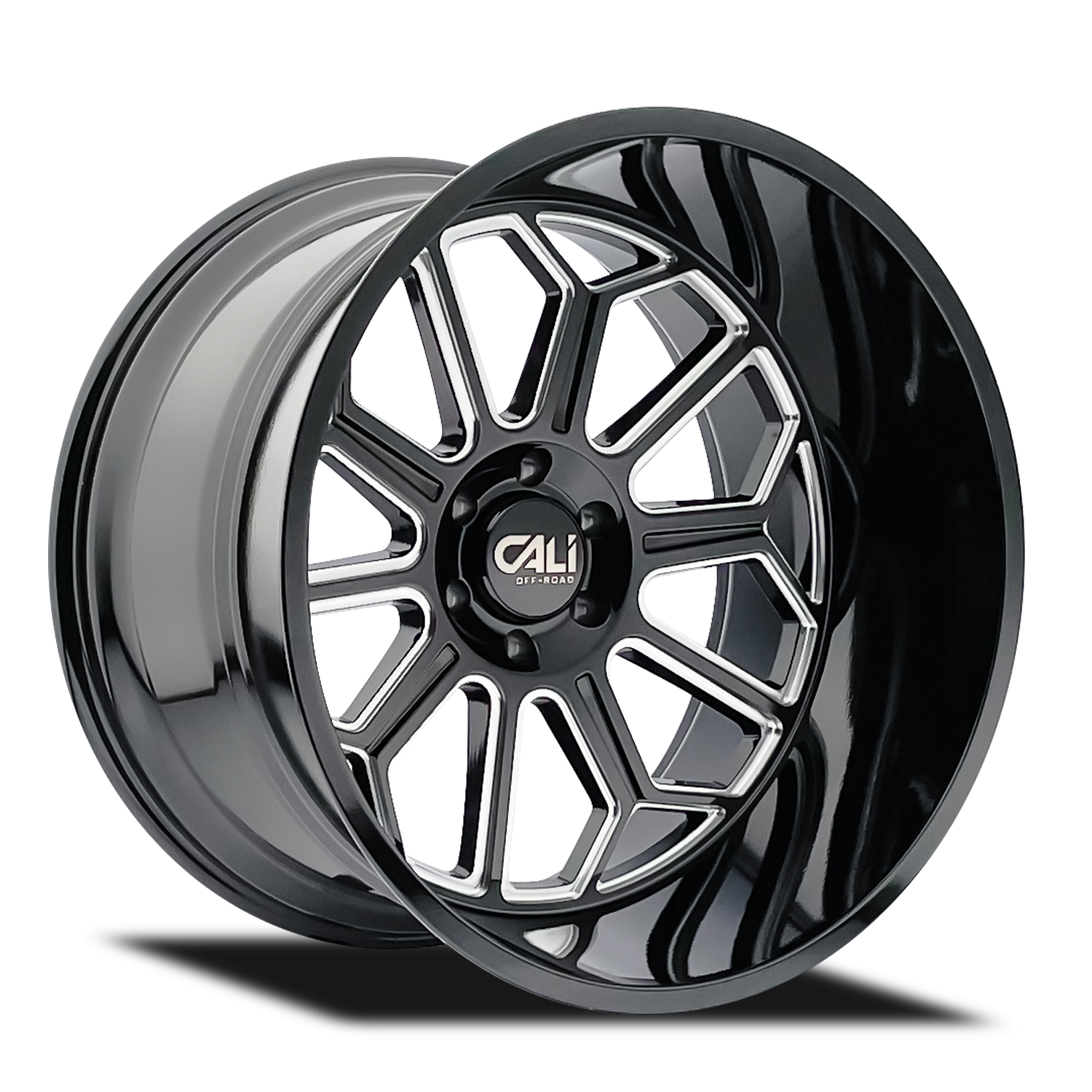Unleash Adventure with CALI OFF-ROAD AUBURN 24x14 Gloss Black Milled Wheels