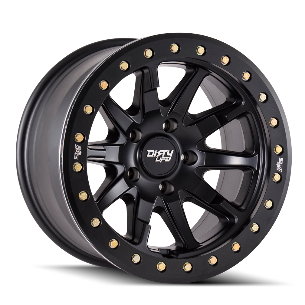 Dirty Life DT-2 Wheels - 17x9, 8x165.1, ET-12, 130.8 Satin Black - The Ultimate Choice for Off-Road Enthusiasts